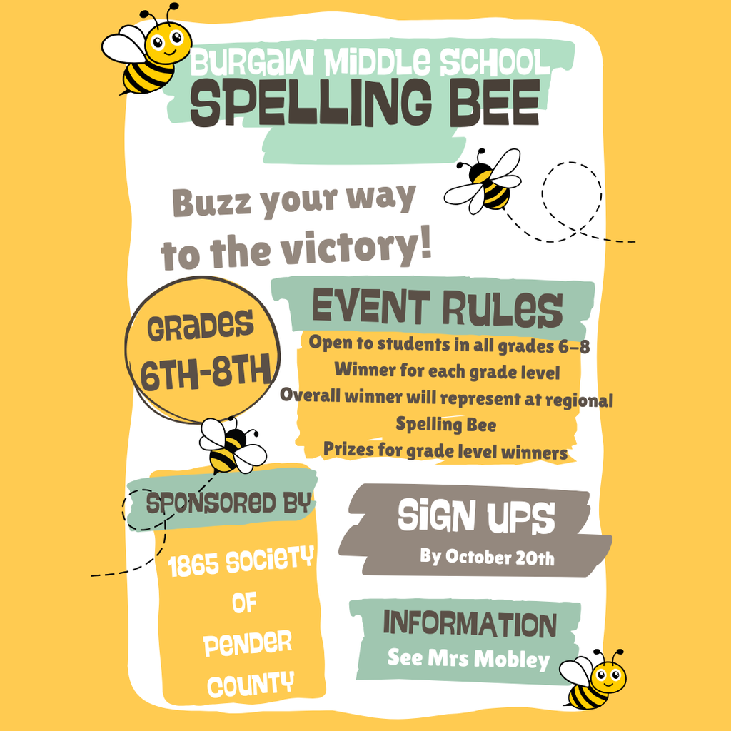 spelling bee flyer with info and graphics