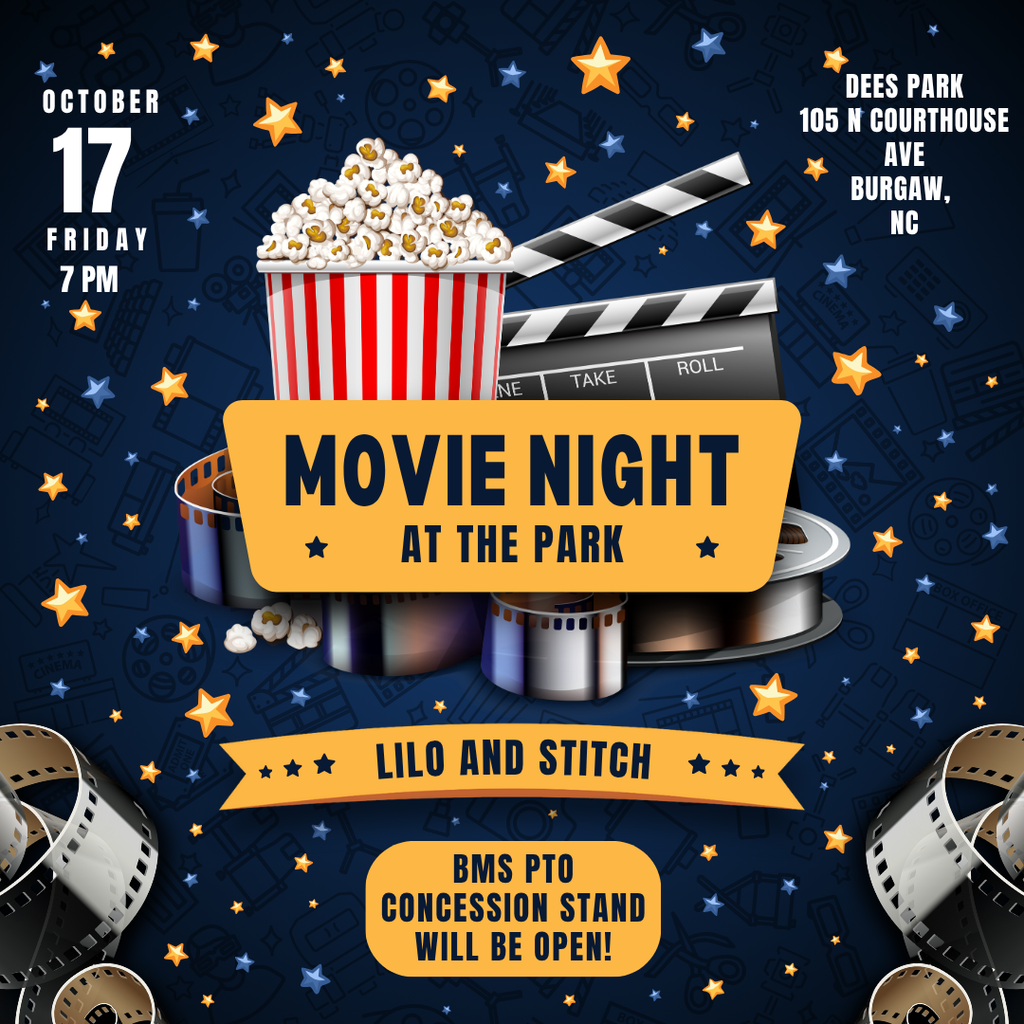movie night at the park flyer
