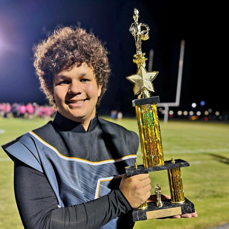 PECHS student Levi Boscaljon who won 1st place in the Class AAAA Percussion Divison