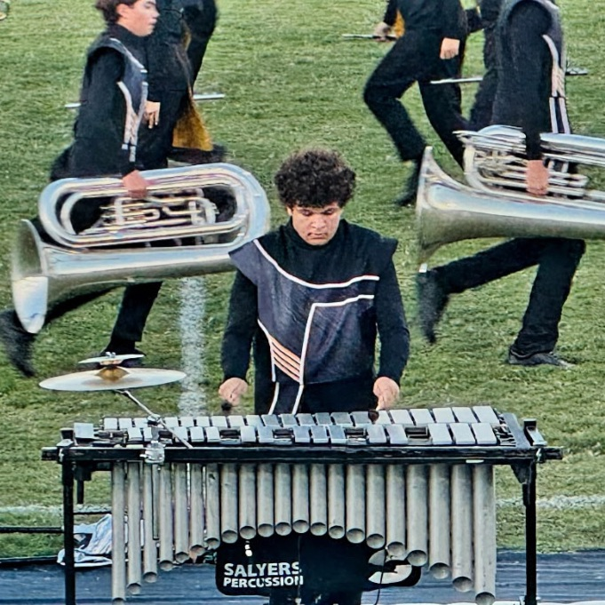 PECHS student Levi Boscaljon who won 1st place in the Class AAAA Percussion Divison