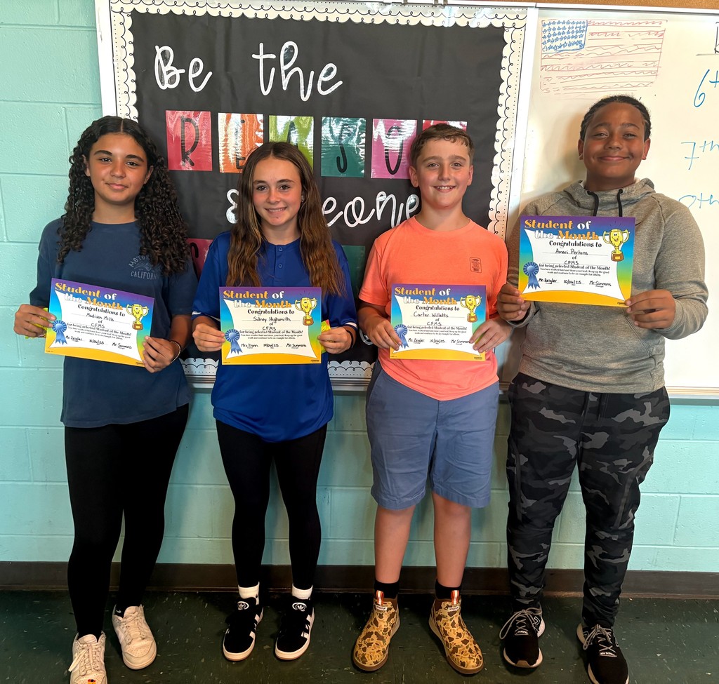 Congratulations to the 7th grade students of the month for September.