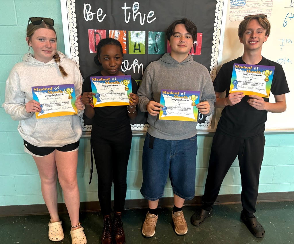 Congratulations to the 8th grade students of the month for September.