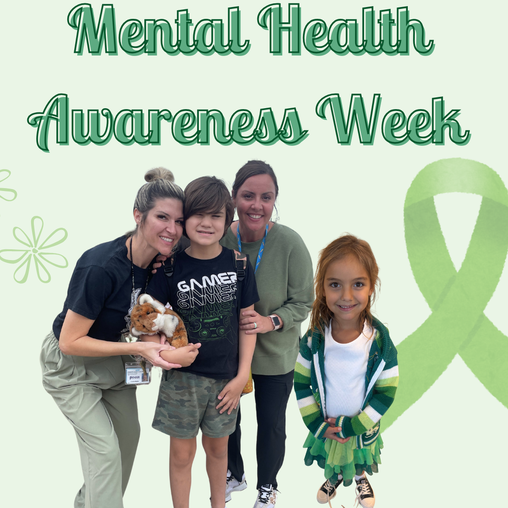 mental health awareness week kids wearing green to show support
