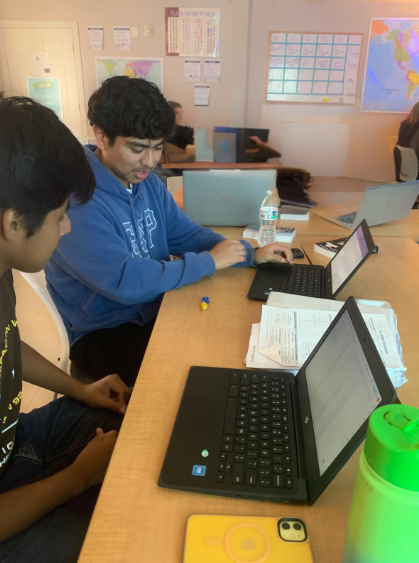 During civics class, students at Pender Early College partake in an Electoral College simulation.