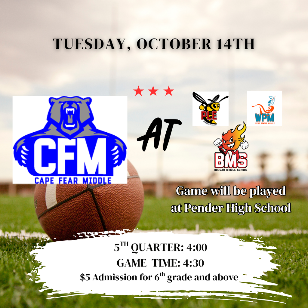 last football game flyer with information and graphics