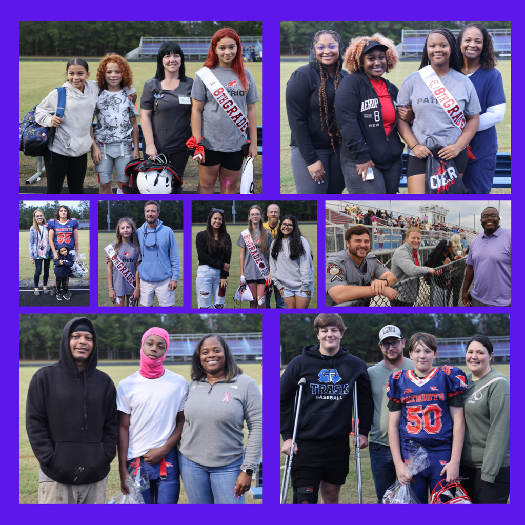 students posing with families and community members
