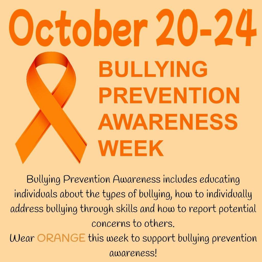 Oct 20-24 bullying prevention week