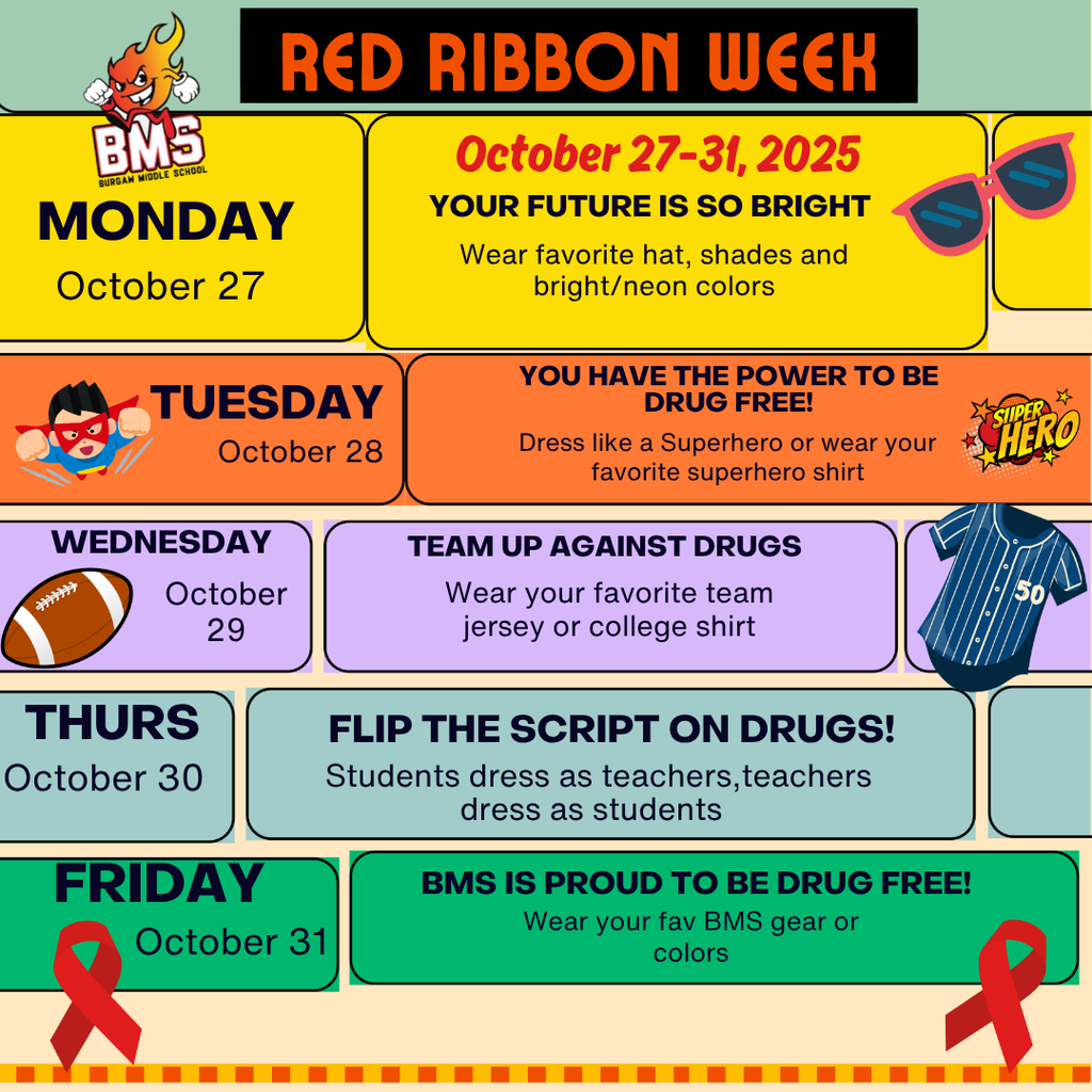 red ribbon spirit week themes