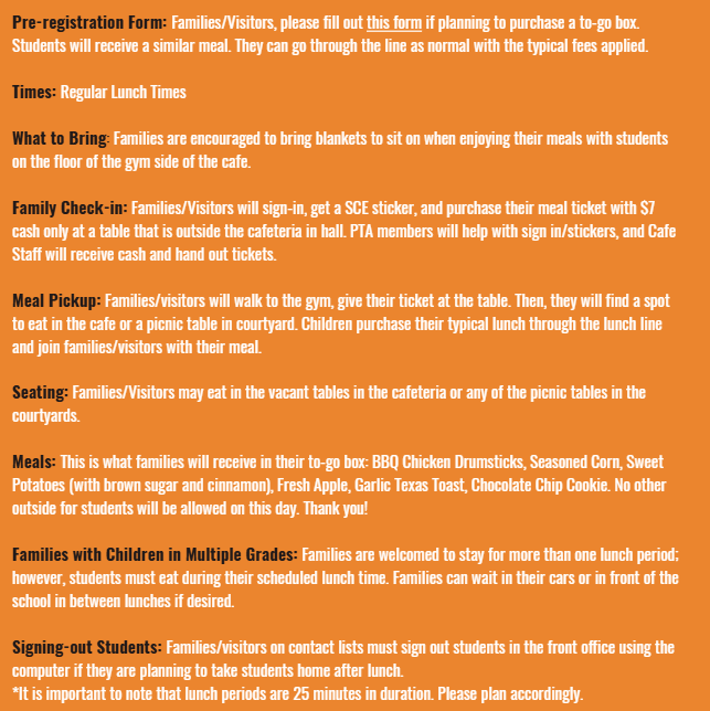 Thanksgiving Lunch Information