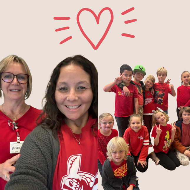 red ribbon week, students wearing red