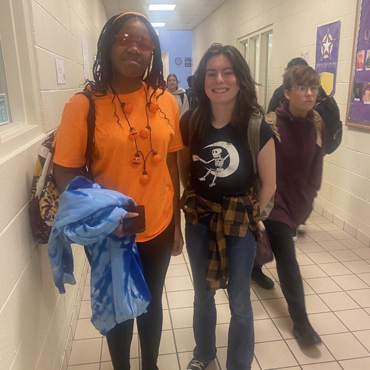  PECHS students posing in Halloween attire 