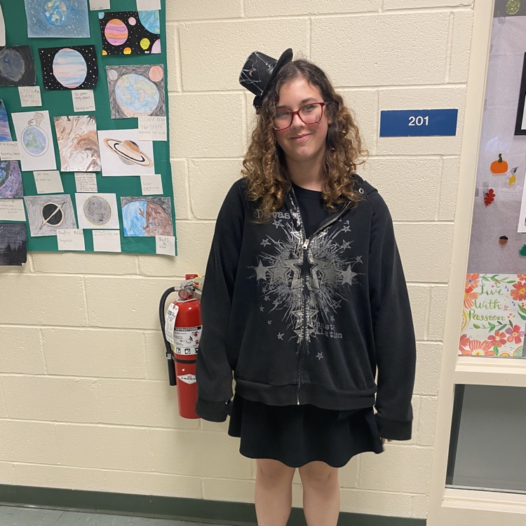 Pechs student posing in Halloween attire 