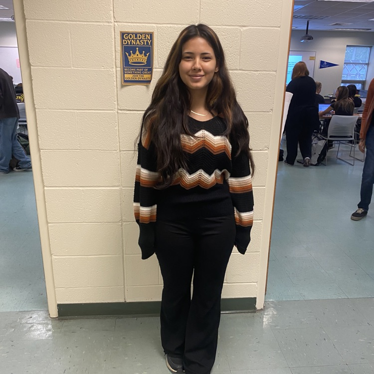 Pechs student posing in Halloween theme attire