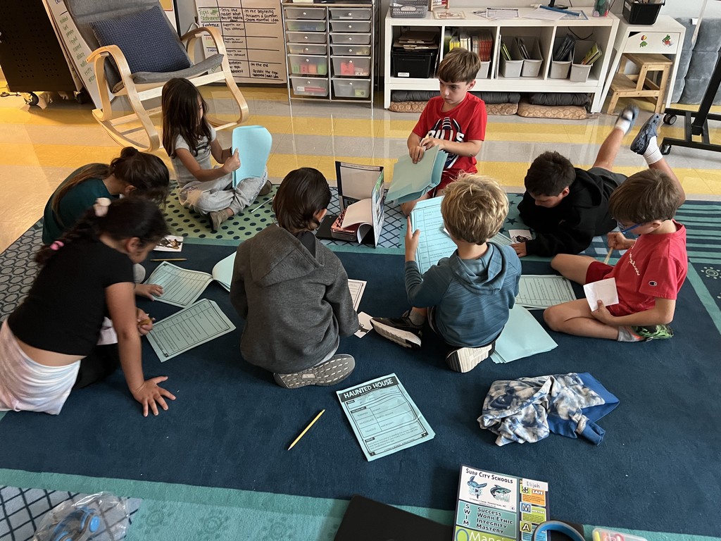 2nd graders practicing a readers theater