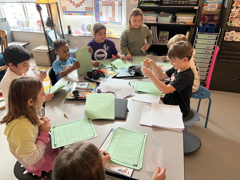 2nd graders practicing a readers theater