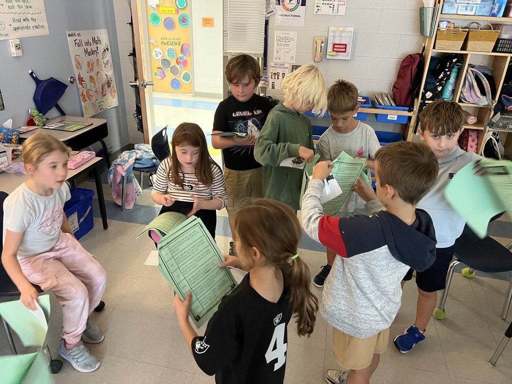 2nd graders practicing a readers theater
