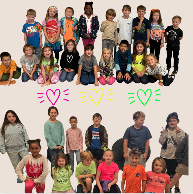 staff and students wearing bright colors