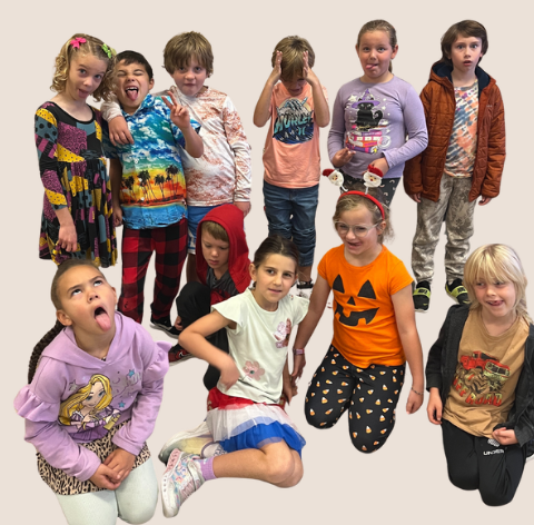 students wearing mix & match clothes