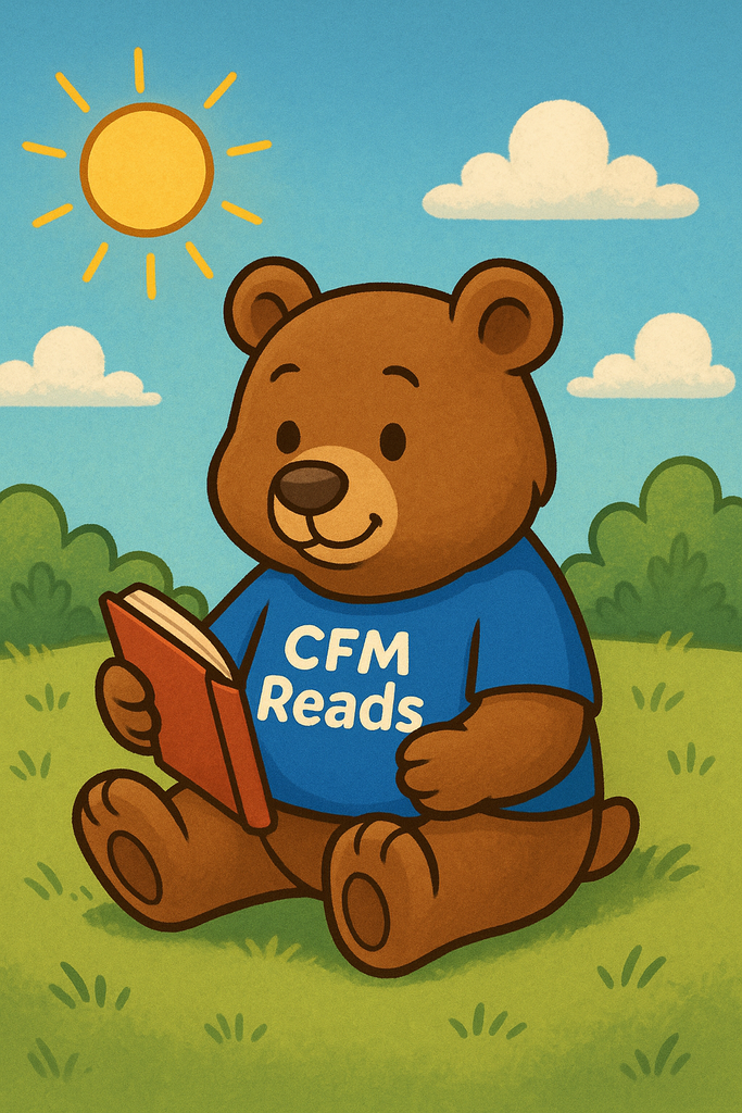 Bear Reading Outside