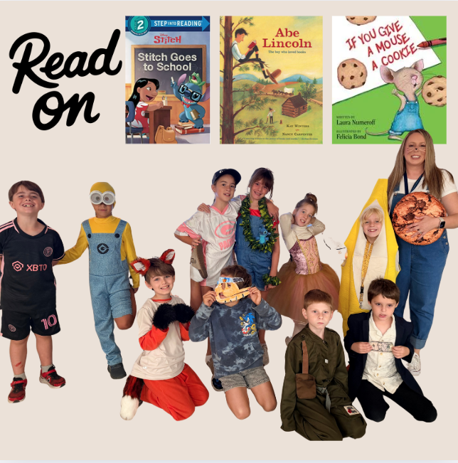 staff and students dressed up as book characters