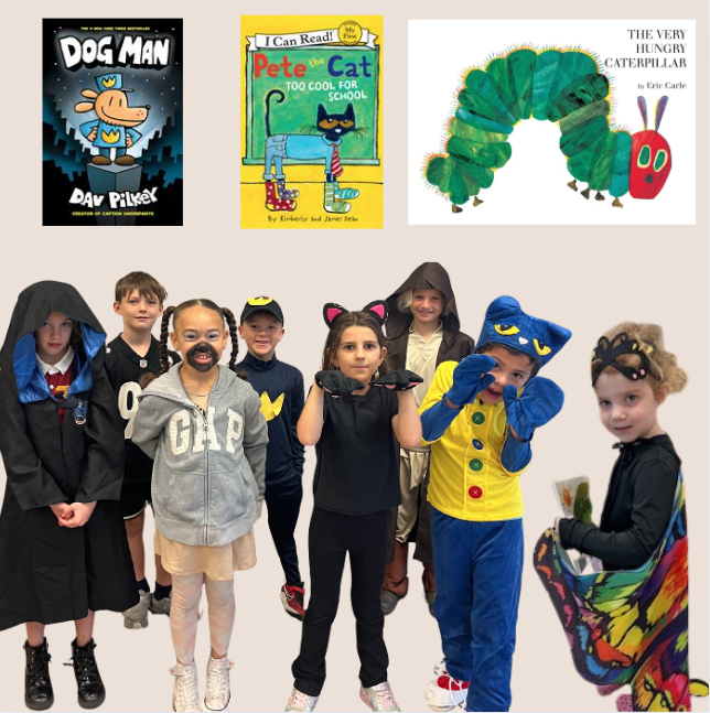 staff and students dressed up as book characters