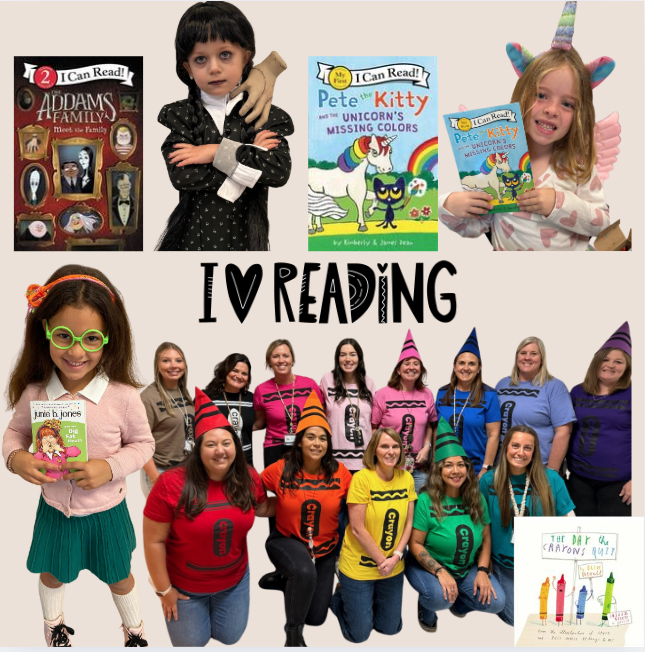 staff and students dressed up as book characters