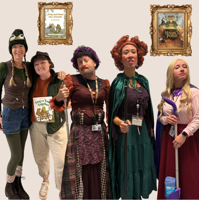 staff and students dressed up as book characters