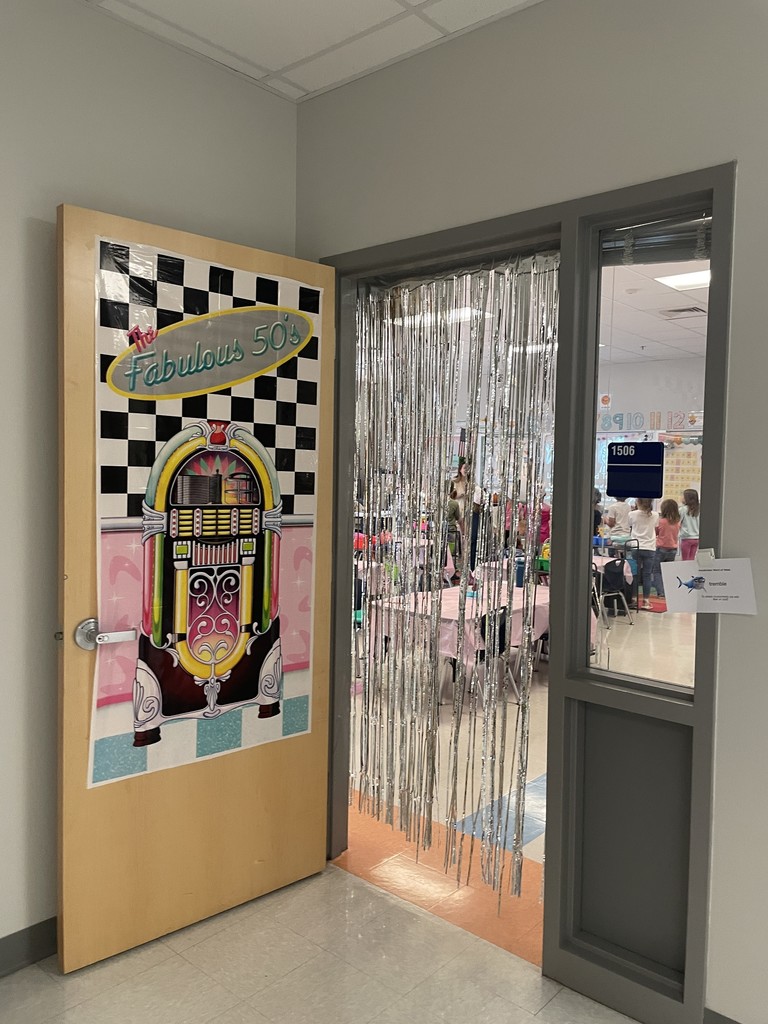 classroom decorated  like the 1950's