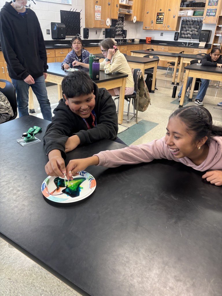 8th grade students conduct science experiments