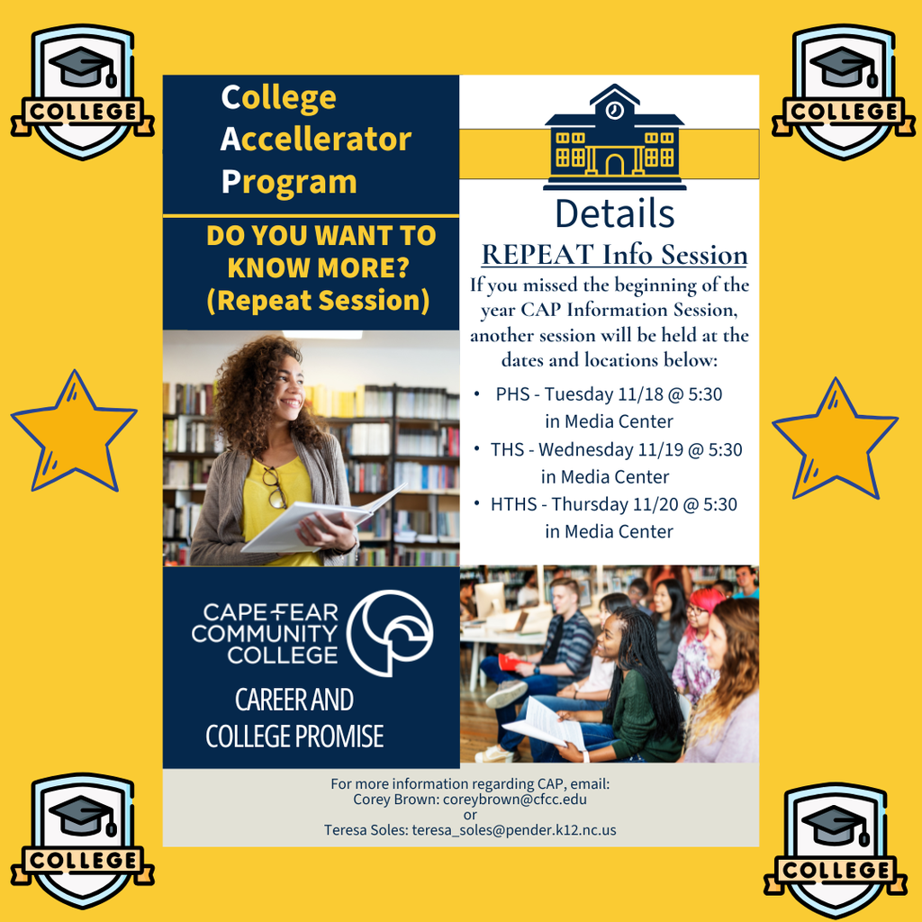 CAP info sessions flyer with graphics