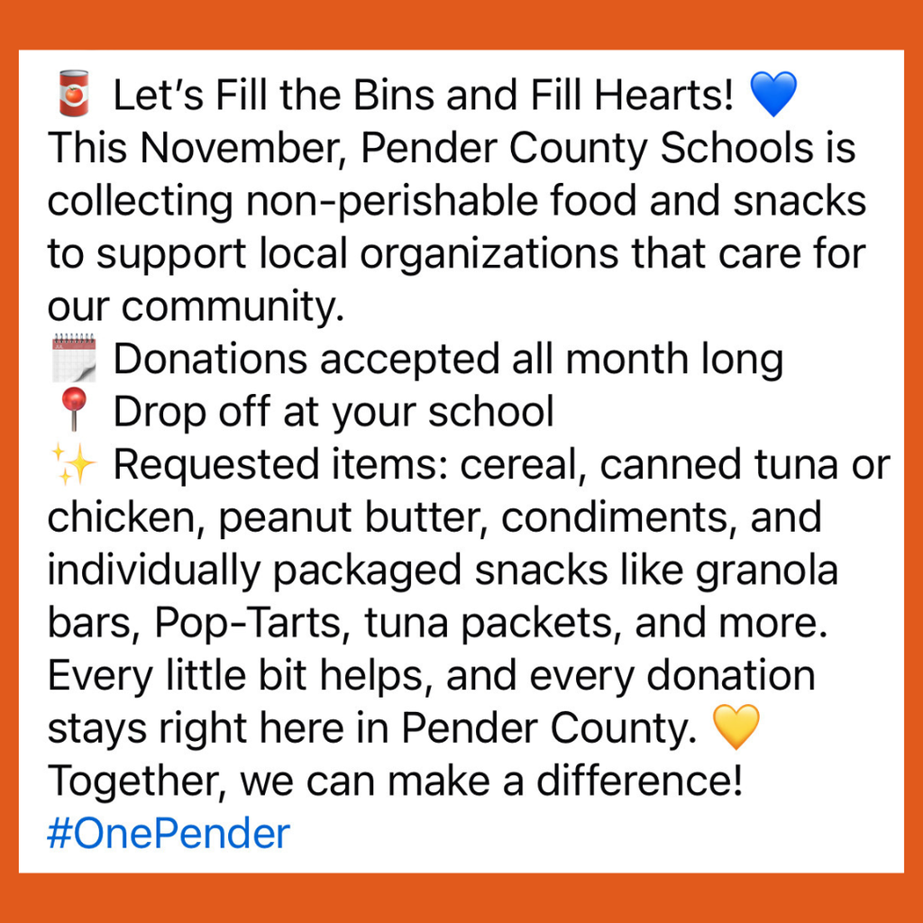 donation details for food drive