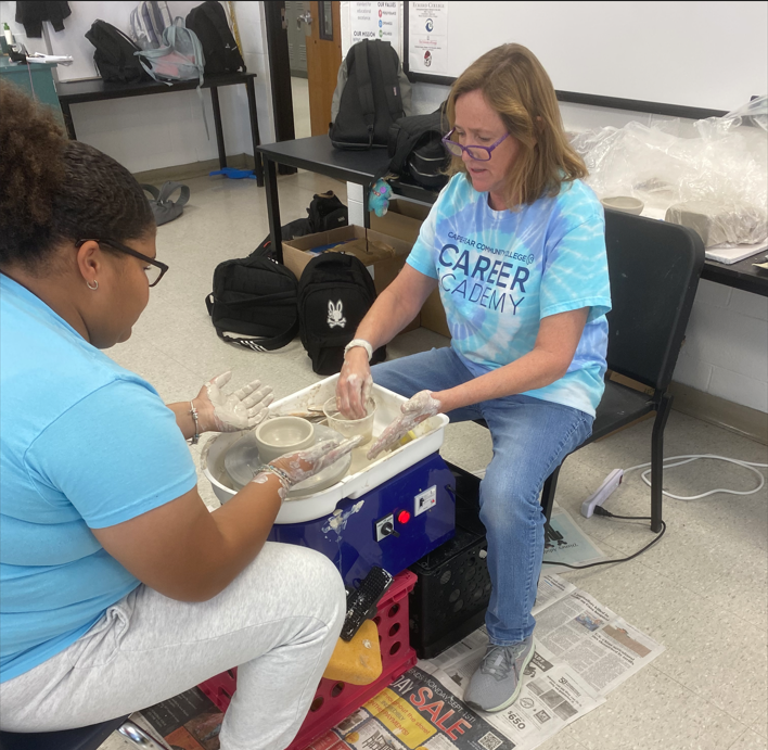 Creating pottery in art!