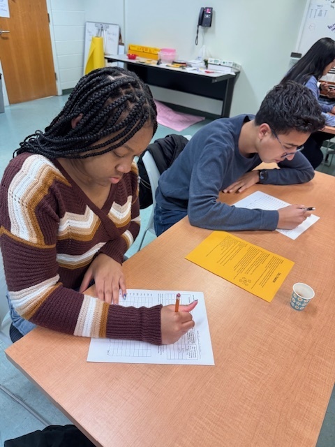 student analyzing data