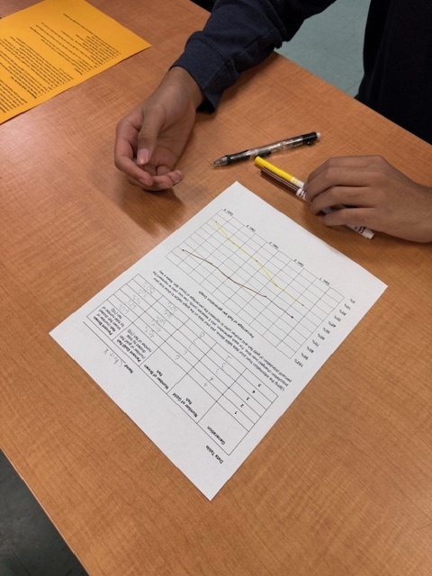student analyzing data
