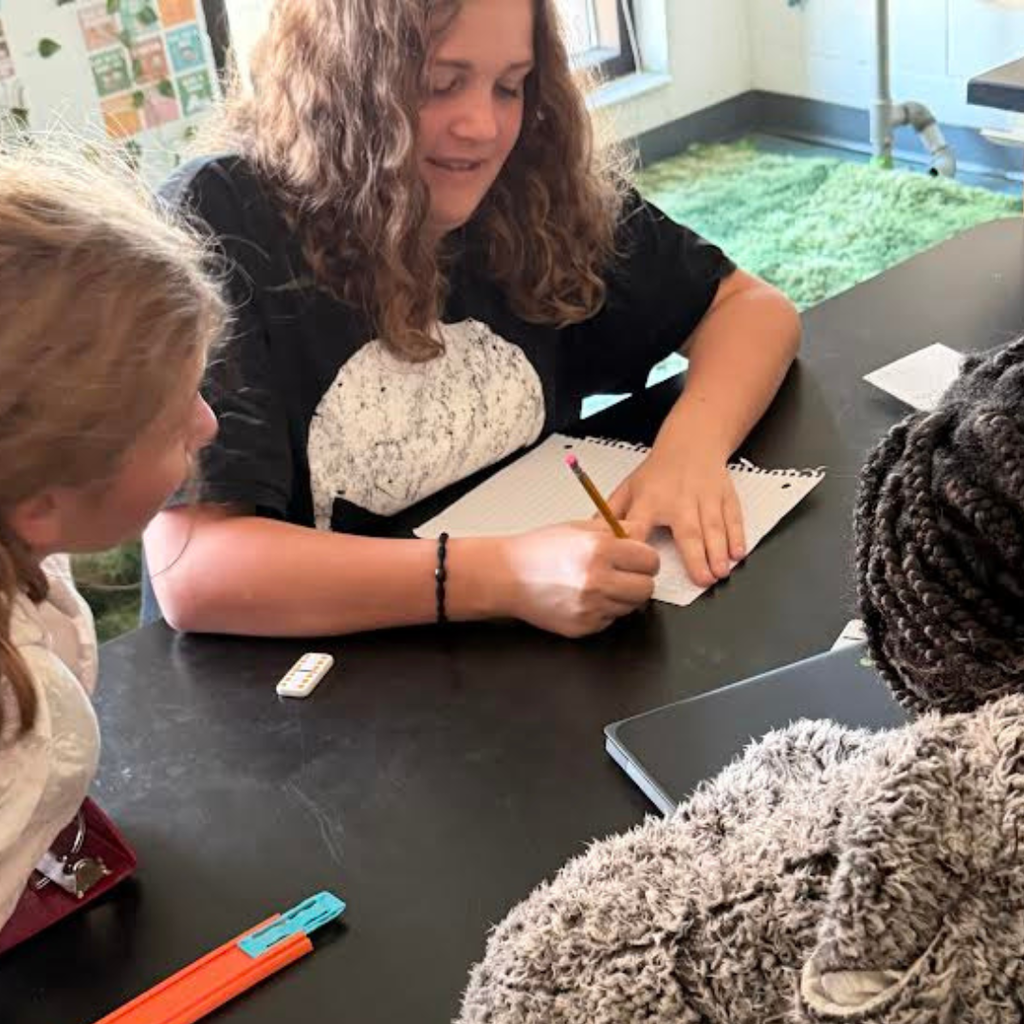 students in science class