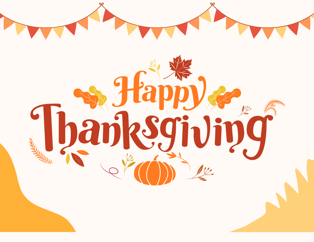 Orange and Yellow Illustrated Thanksgiving Postcard