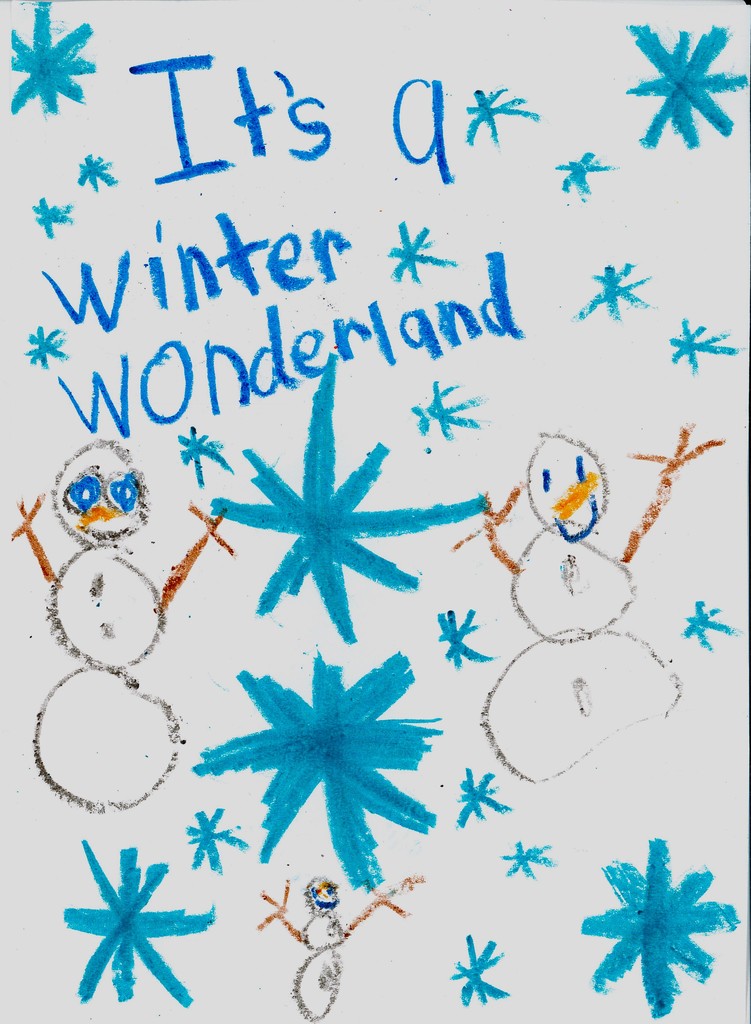 student drawn christmas card