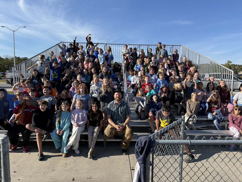 Native American presentation outside elementary school