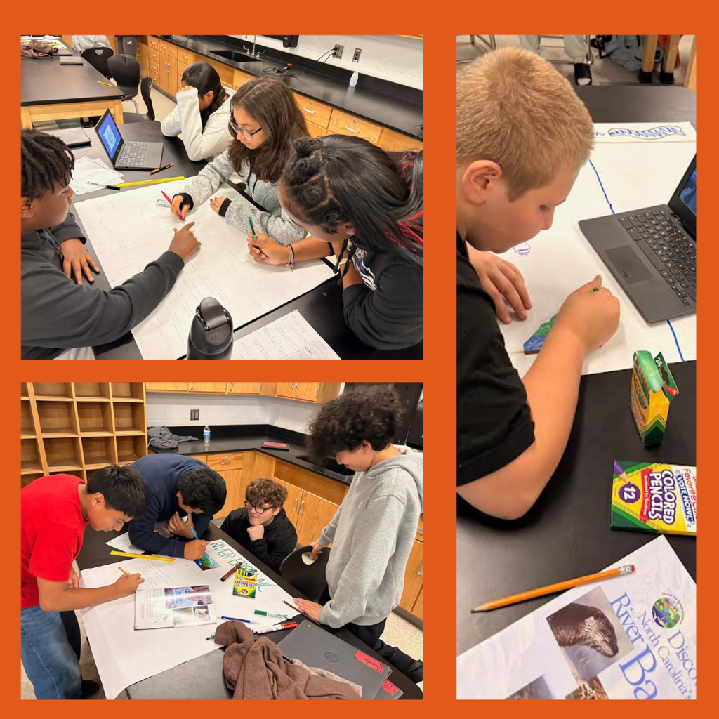 students working in groups in science class