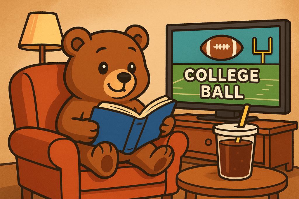 Reading while college football is on.