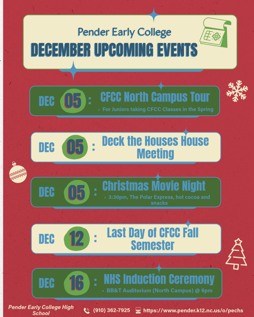 December events at PECHS