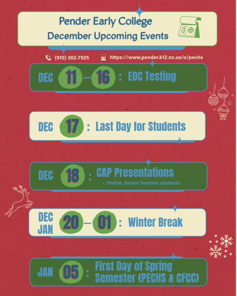 December events at PECHS