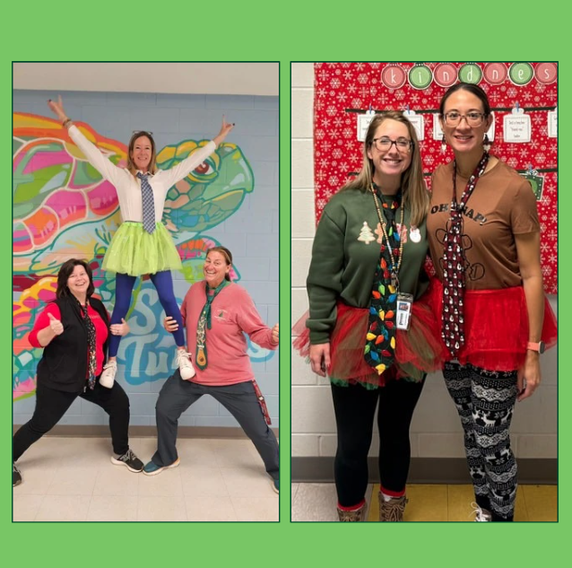 teachers wearing tutu's and ties