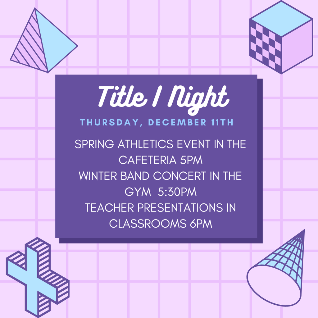 Title I Night flyer with information and graphics