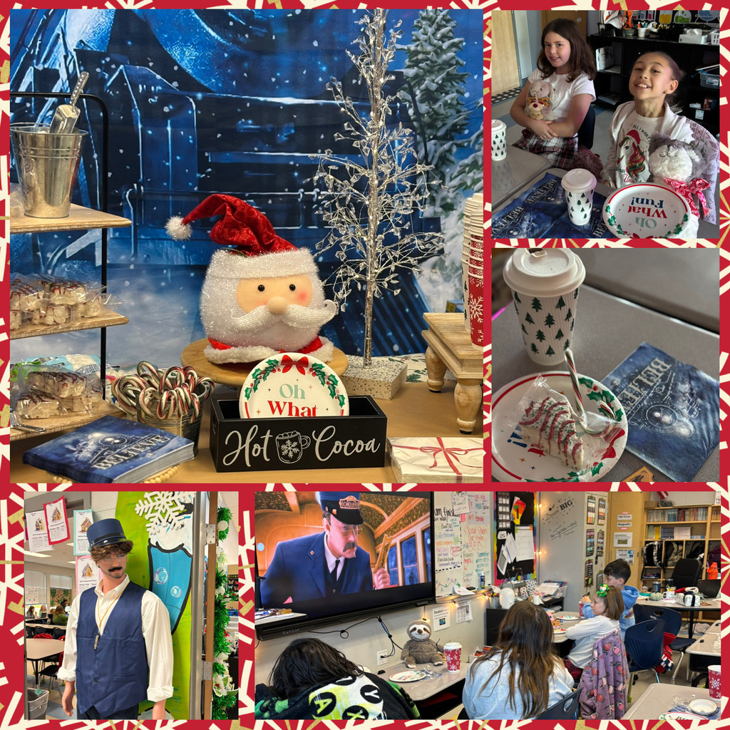 5th graders enjoying a Polar Express Day