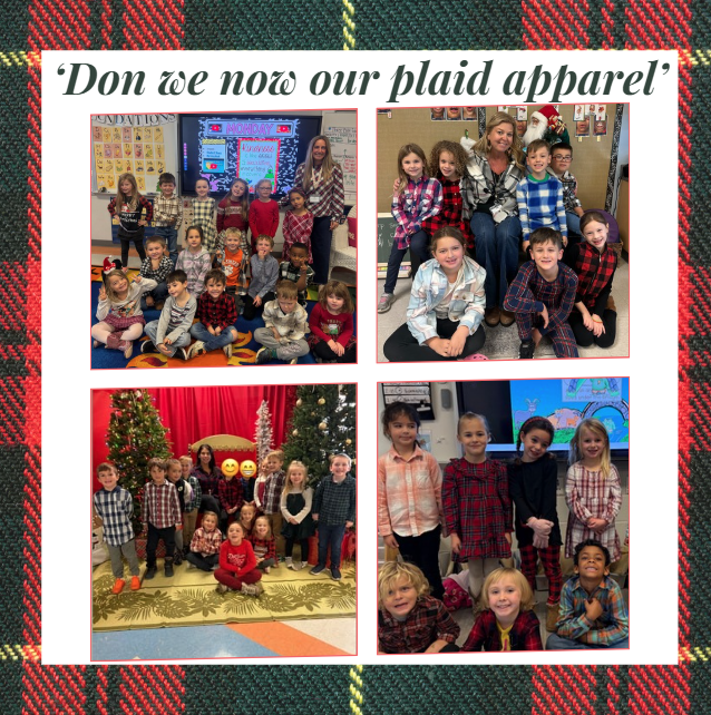 staff and students wearing plaid