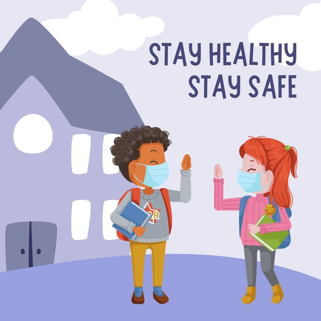 Blue and White Creative Illustration Stay Healthy Stay Safe Instruction Instagram Post