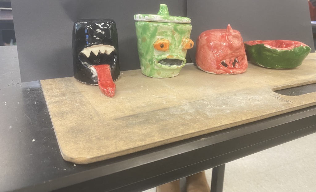 Pottery pieces from the kiln