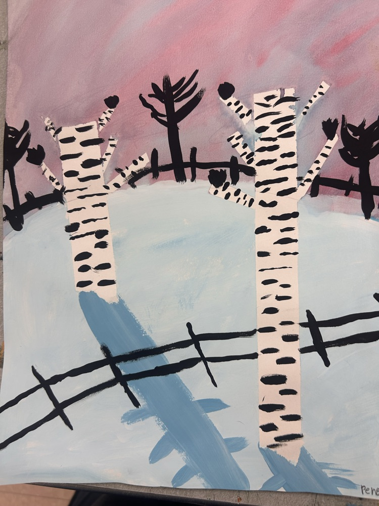 TAES artists are getting ready for winter in the art room by creating winter scenes using balance, value, and texture. Look how gorgeous they came out! 