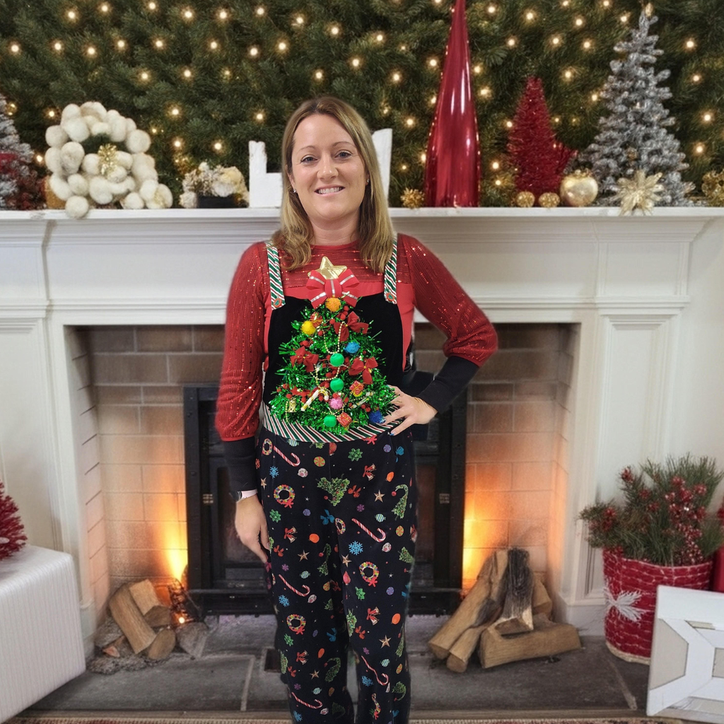 staff member in front of fire place